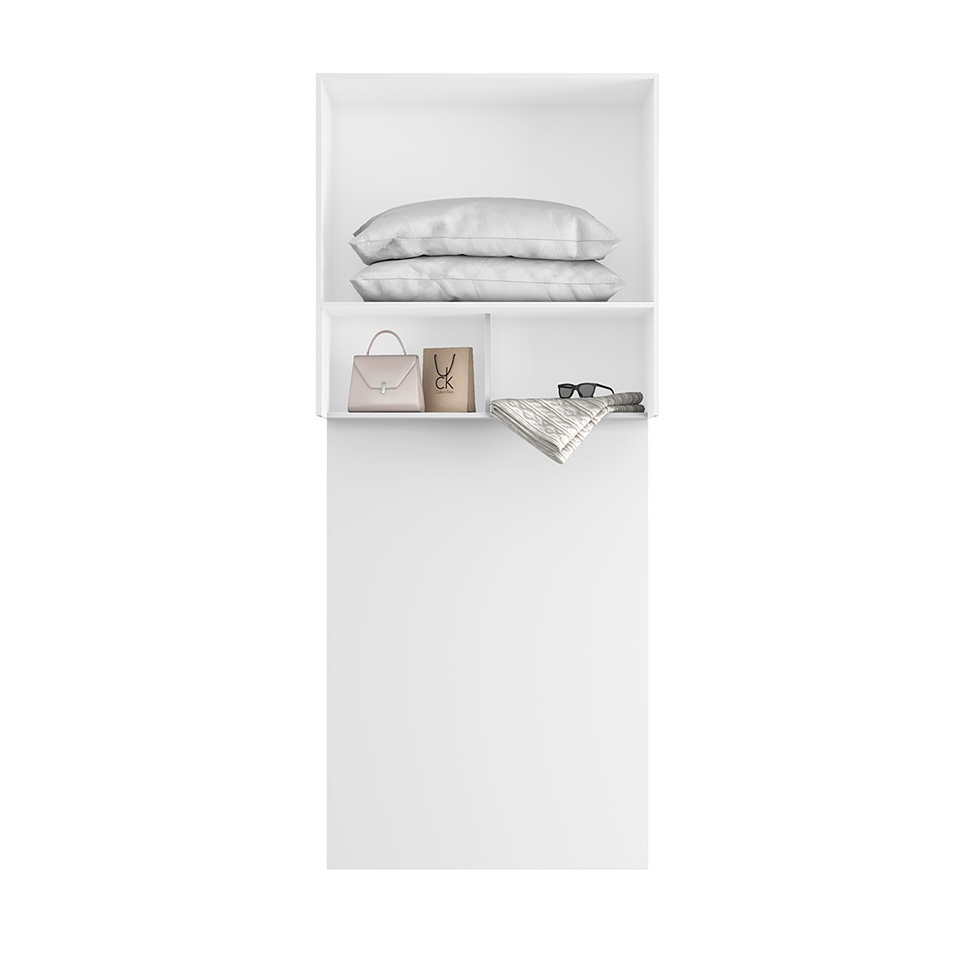 Guarda-Roupa Modulado Aéreo com Cabeceira Altezza Clean 2 Portas Branco