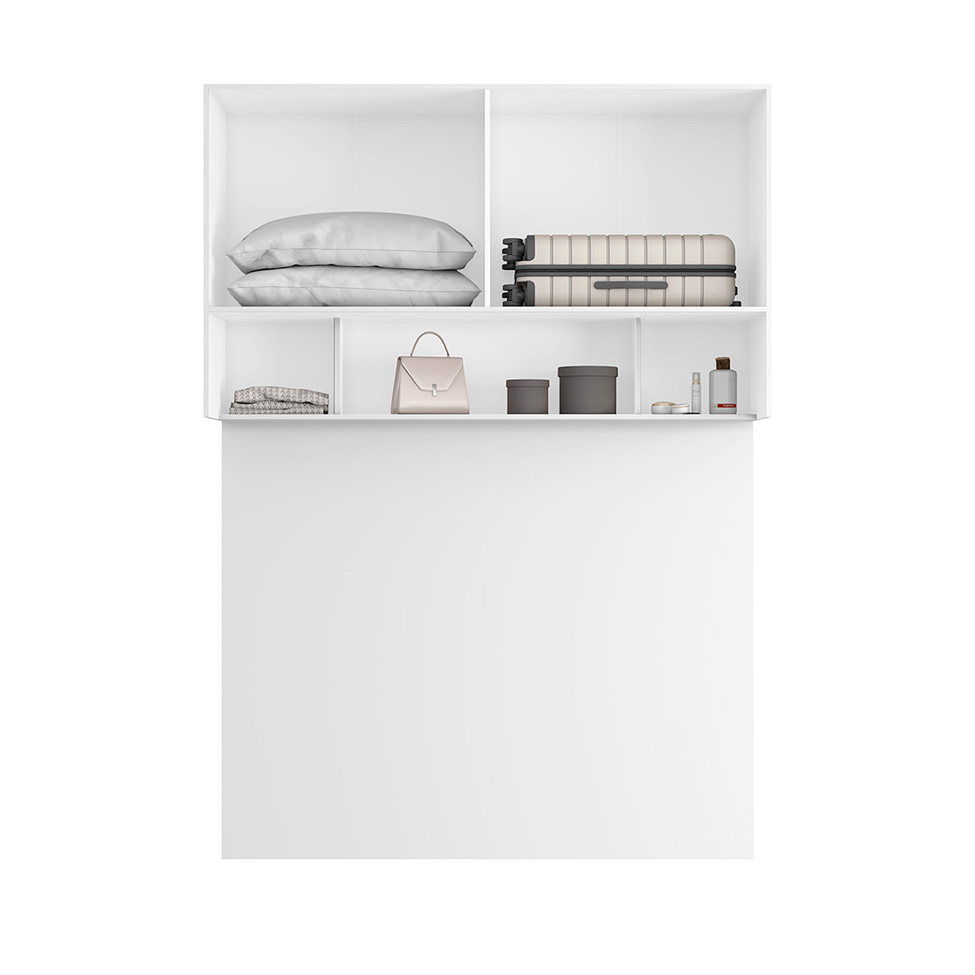 Guarda-Roupa Modulado Aéreo com Cabeceira Altezza Clean 4 Portas Branco 150 cm
