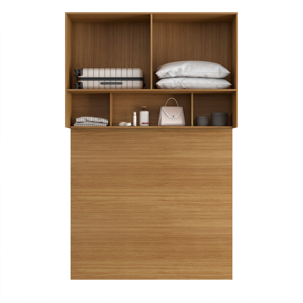 Guarda-Roupa Modulado Aéreo com Cabeceira Altezza Clean 4 Portas Freijó 150 cm