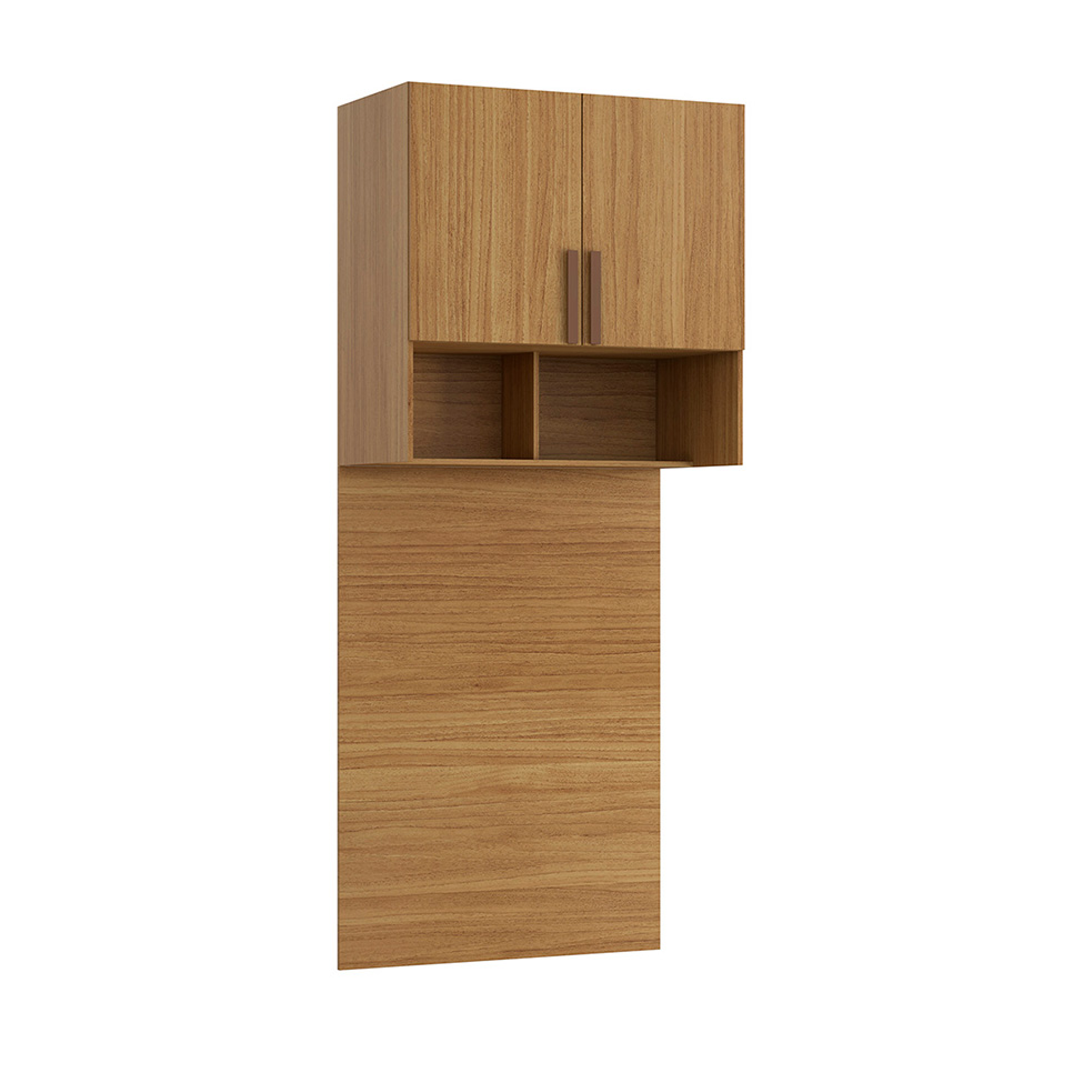 Guarda-Roupa Modulado Aéreo com Cabeceira Altezza Trend 2 Portas Freijó