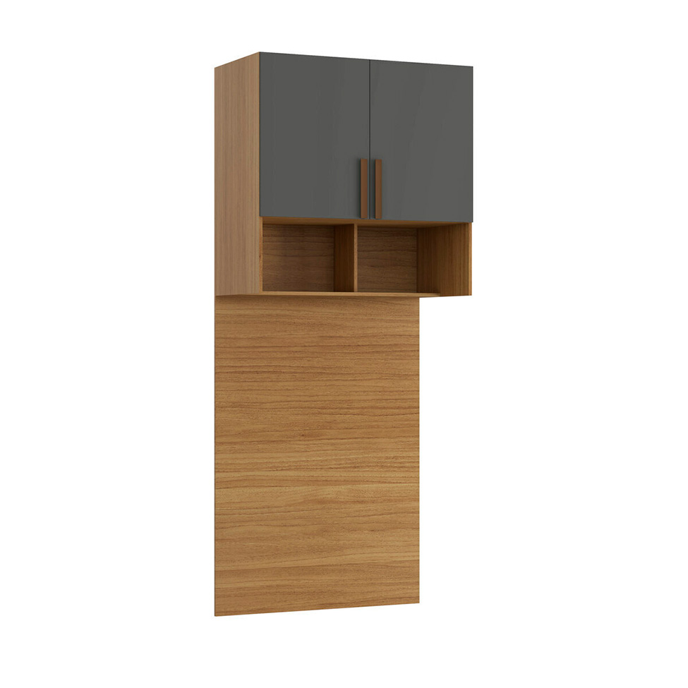 Guarda-Roupa Modulado Aéreo com Cabeceira Altezza Trend 2 Portas Freijó e Titânio