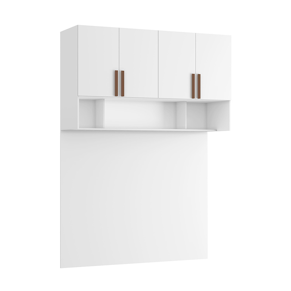 Guarda-Roupa Modulado Aéreo com Cabeceira Altezza Trend 4 Portas Branco 170 cm