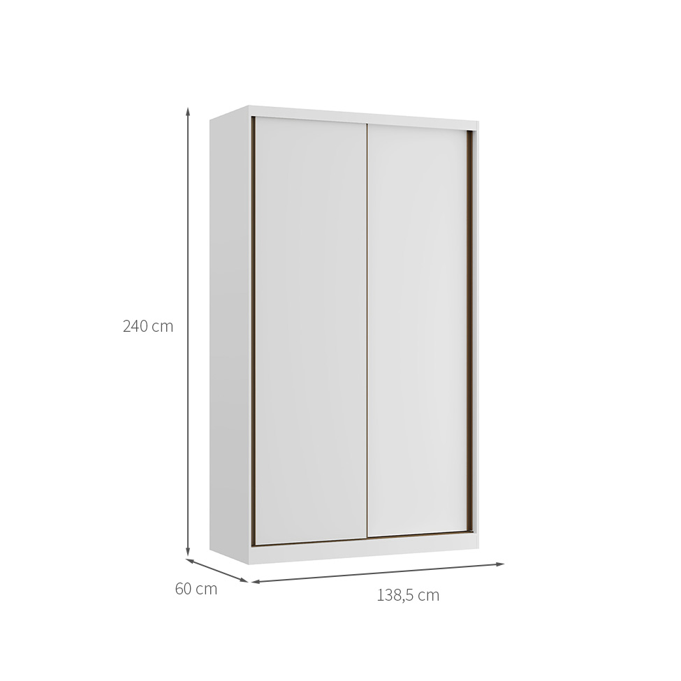 Guarda-Roupa Modulado Altezza 2 Portas 3 Gavetas Branco