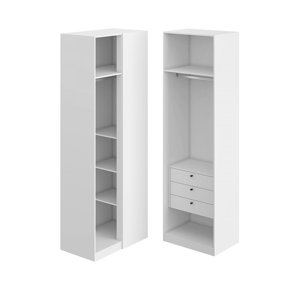 Guarda-Roupa Modulado Altezza 3 Portas 3 Gavetas Branco 125 cm