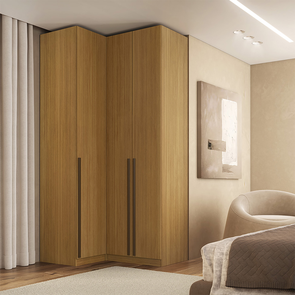 Guarda-Roupa Modulado Altezza 3 Portas 3 Gavetas Freijó 125 cm