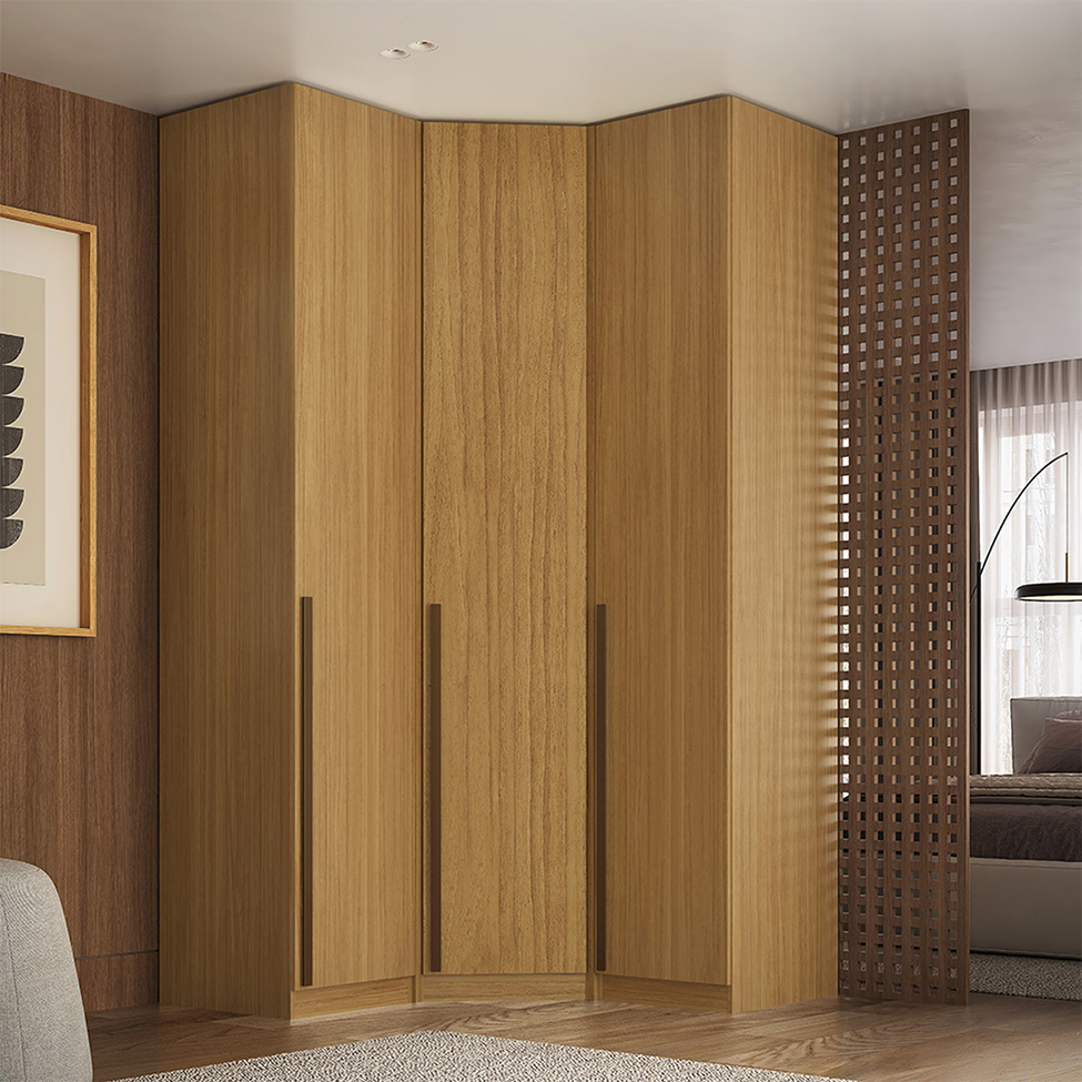 Guarda-Roupa Modulado Altezza 3 Portas 3 Gavetas Freijó 131 cm