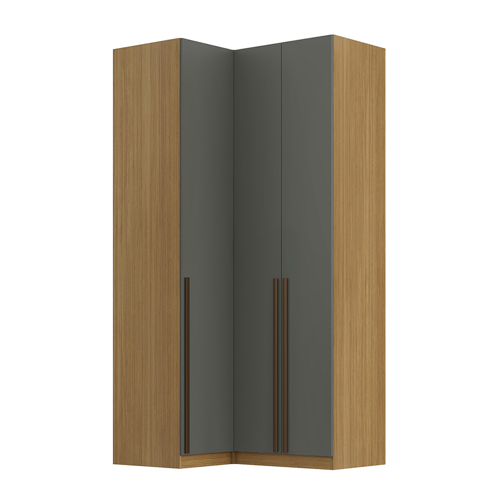 Guarda-Roupa Modulado Altezza 3 Portas 3 Gavetas Freijó e Titânio 125 cm
