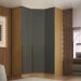 Guarda-Roupa Modulado Altezza 3 Portas 3 Gavetas Freijó e Titânio 131 cm
