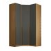 Guarda-Roupa Modulado Altezza 3 Portas 3 Gavetas Freijó e Titânio 131 cm