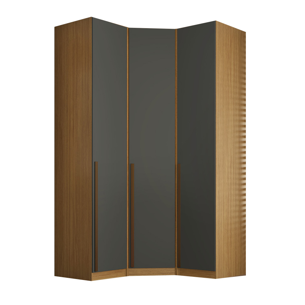 Guarda-Roupa Modulado Altezza 3 Portas 3 Gavetas Freijó e Titânio 131 cm