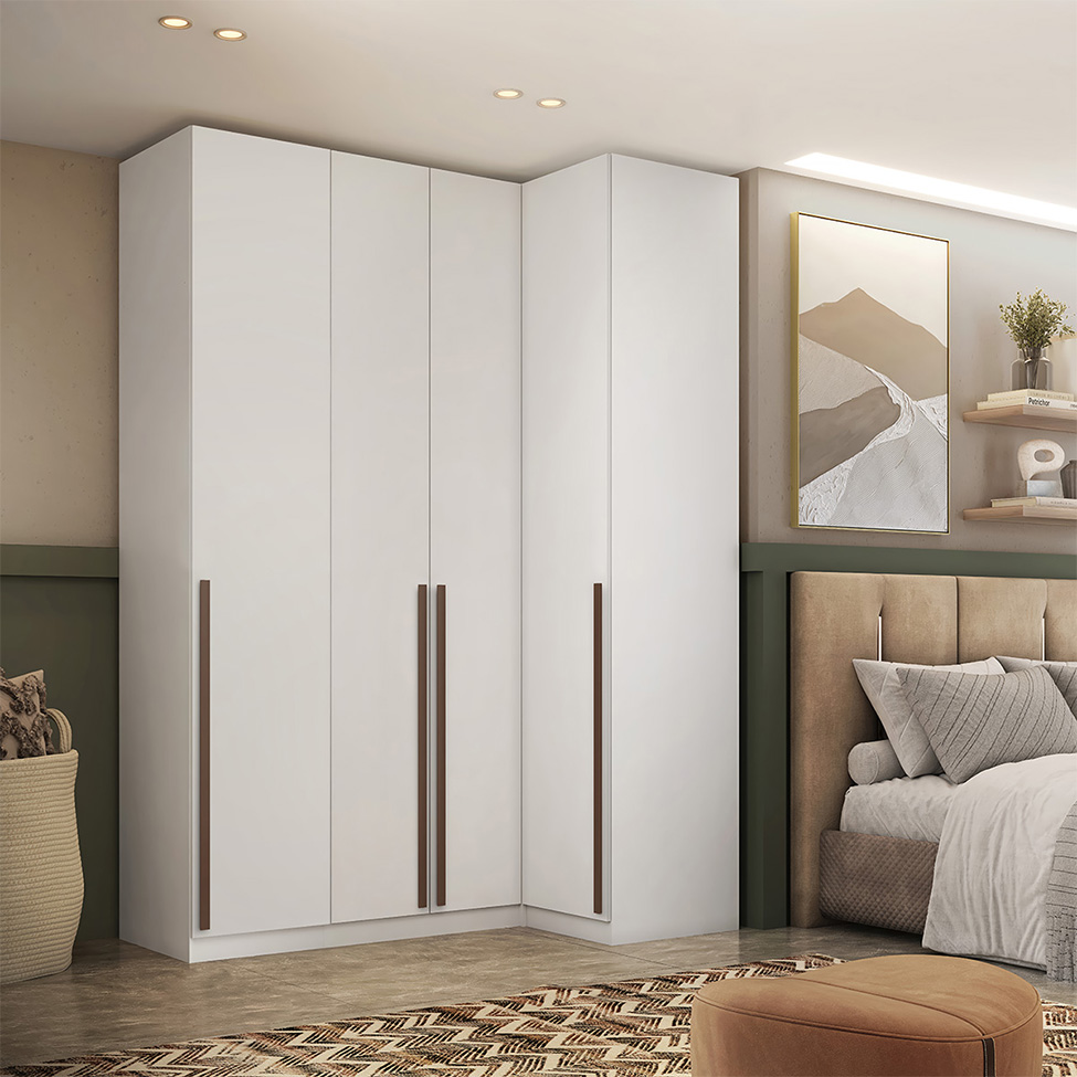 Guarda-Roupa Modulado Altezza 4 Portas 3 Gavetas Branco
