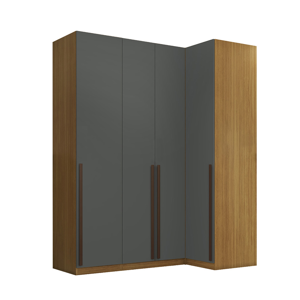 Guarda-Roupa Modulado Altezza 4 Portas 3 Gavetas Freijó e Titânio
