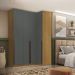 Guarda-Roupa Modulado Altezza 4 Portas 3 Gavetas Freijó e Titânio