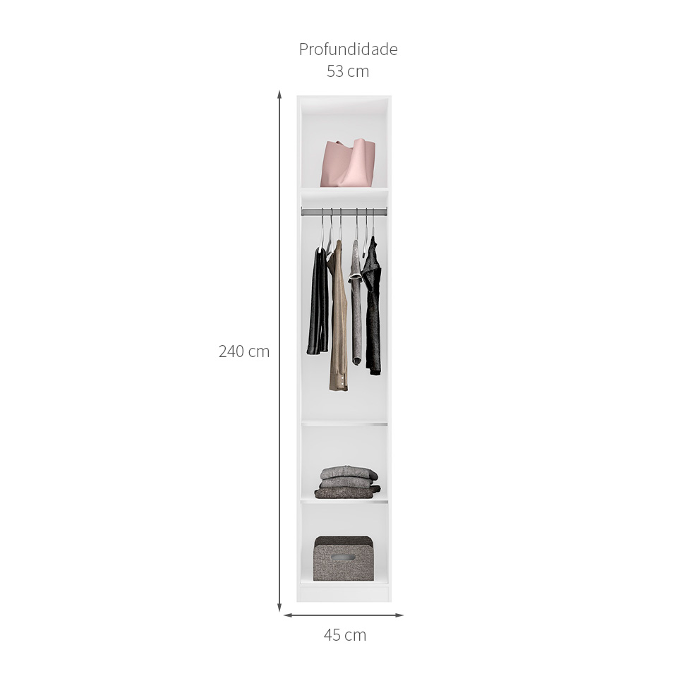 Guarda-Roupa Modulado Altezza Clean 1 Porta Branco