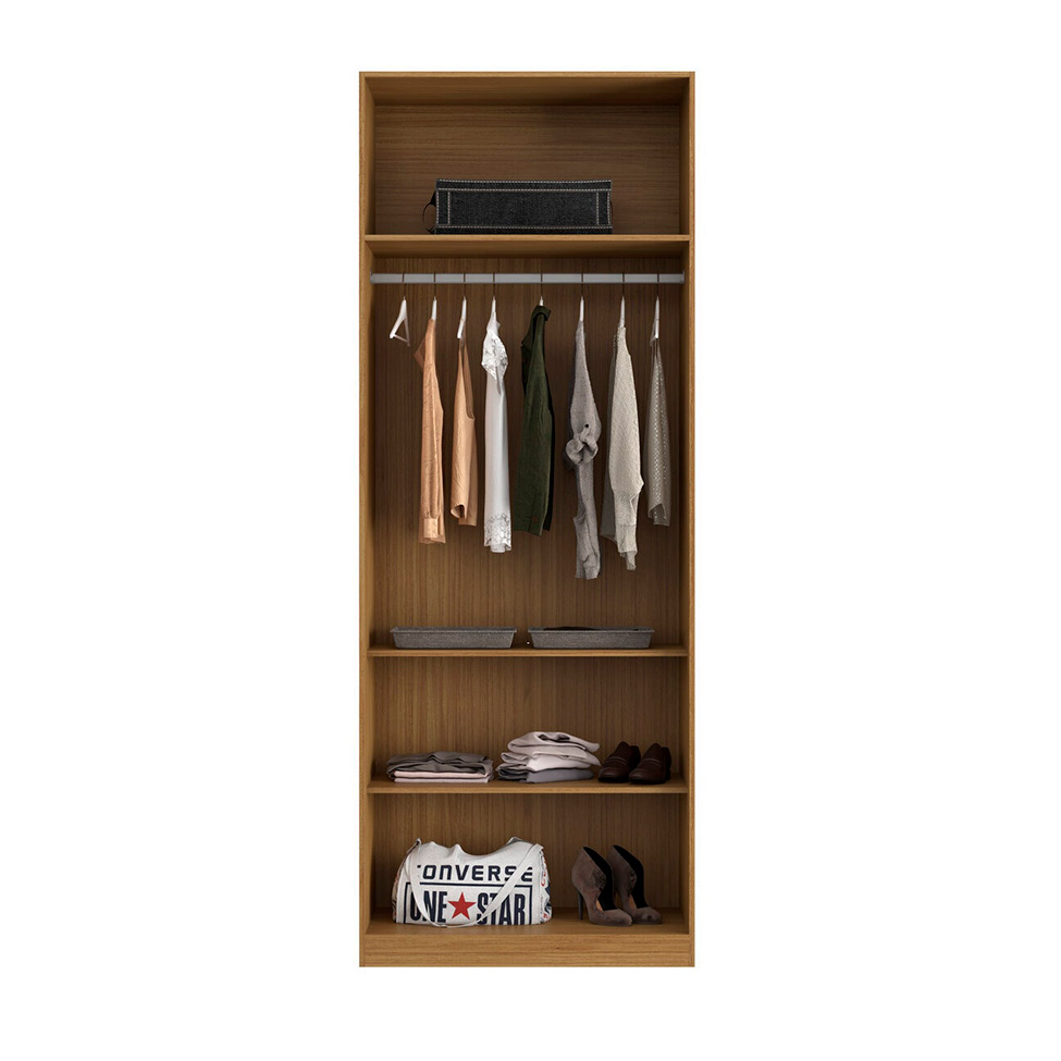 Guarda-Roupa Modulado Altezza Clean 2 Portas Freijó e Titânio 70 cm