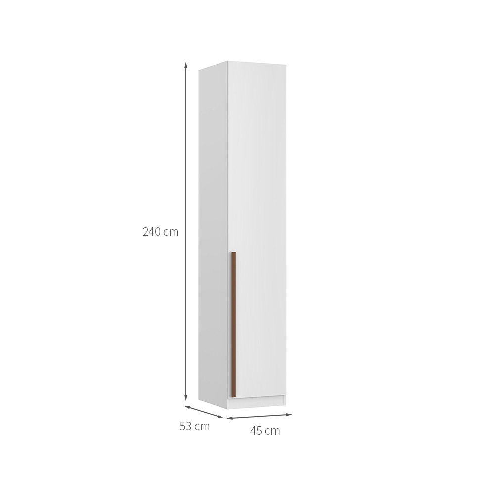 Guarda-Roupa Modulado Altezza Trend 1 Porta 3 Gavetas Branco