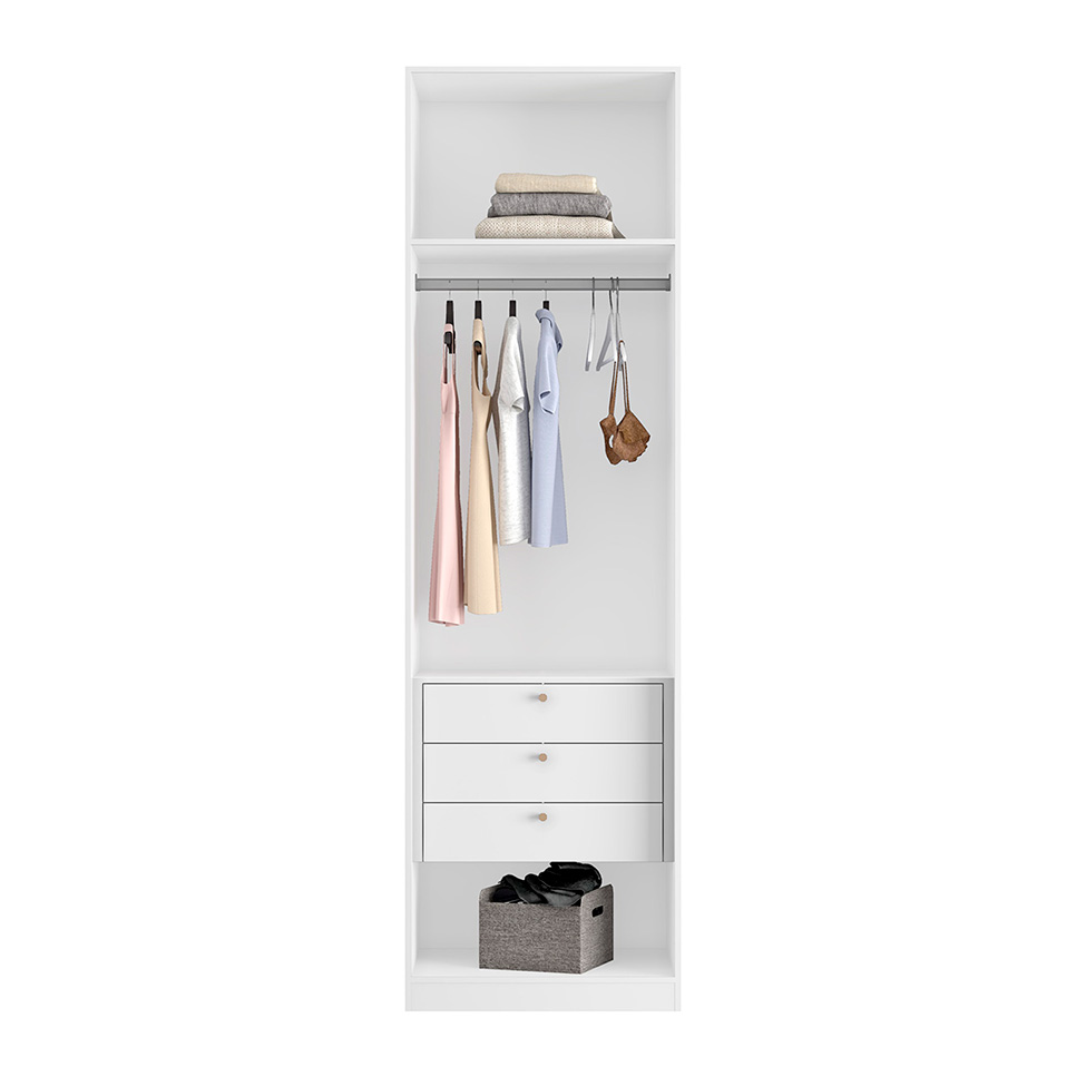 Guarda-Roupa Modulado Altezza Trend 2 Portas 3 Gavetas Branco