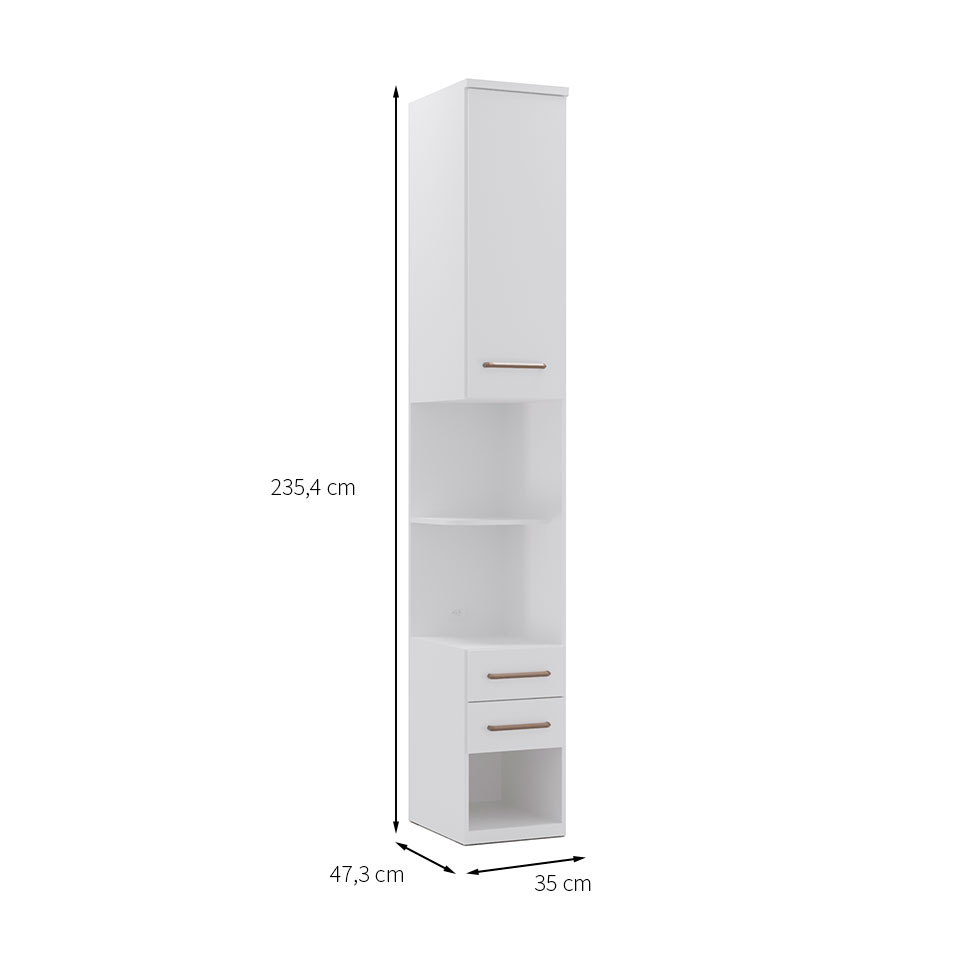 Guarda-Roupa Modulado Elite 1 Porta 2 Gavetas Branco