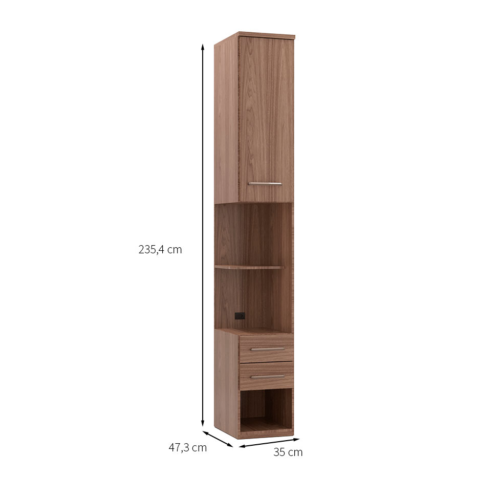 Guarda-Roupa Modulado Elite 1 Porta 2 Gavetas Capuccino