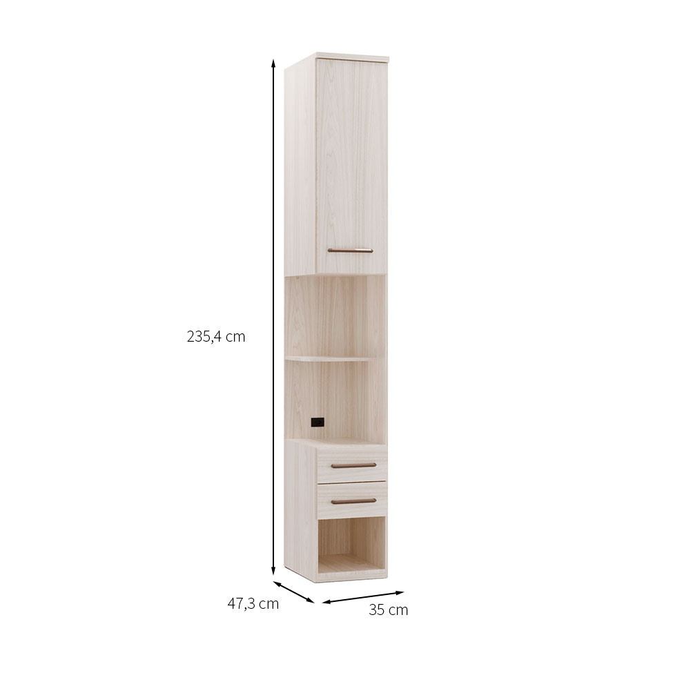 Guarda-Roupa Modulado Elite 1 Porta 2 Gavetas Vanilla