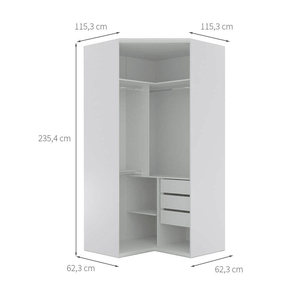 Guarda-Roupa Modulado Elite 2 PT 3 GV Branco
