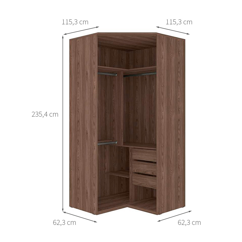 Guarda-Roupa Modulado Elite 2 PT 3 GV Capuccino
