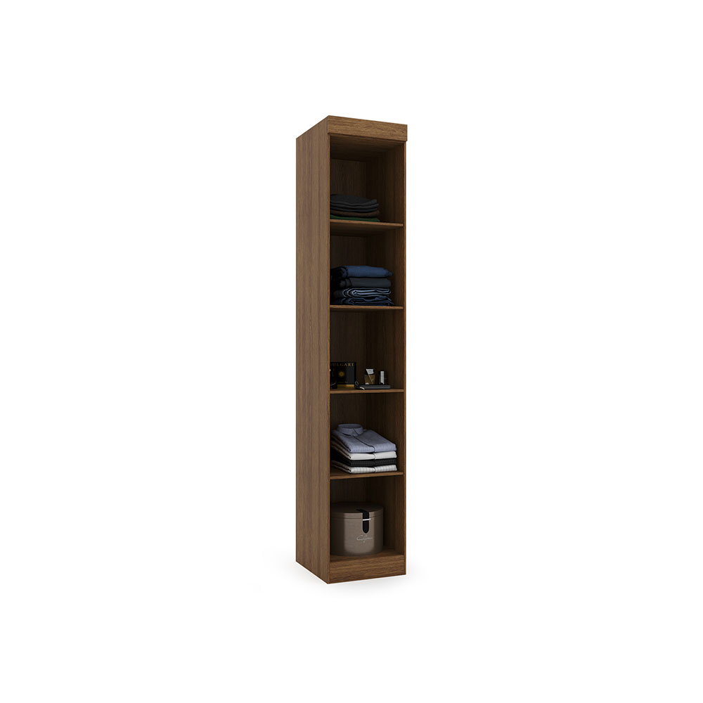 Guarda-Roupa Modulado Gênova 1 Porta Ipê Wood e Grafite