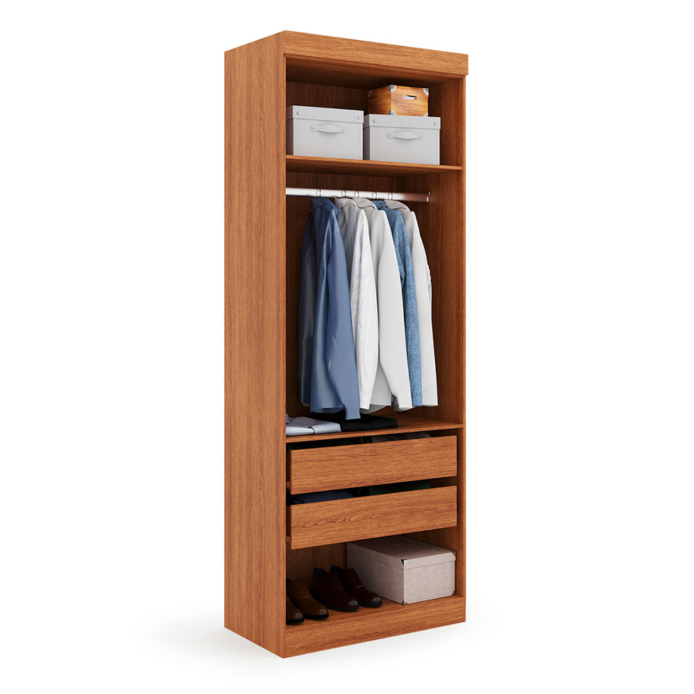 Guarda-Roupa Modulado Gênova 2 Portas 2 Gavetas Freijó Wood e Off White