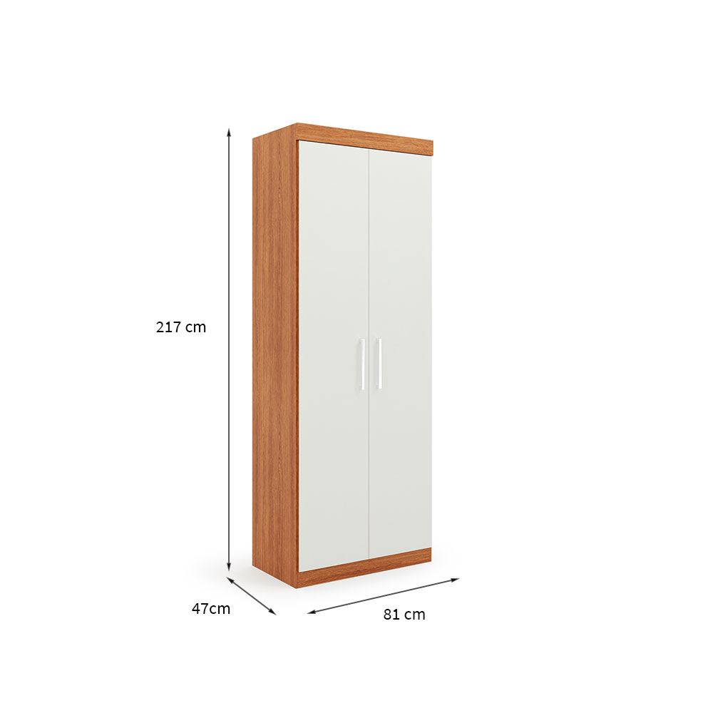 Guarda-Roupa Modulado Gênova 2 Portas 2 Gavetas Freijó Wood e Off White