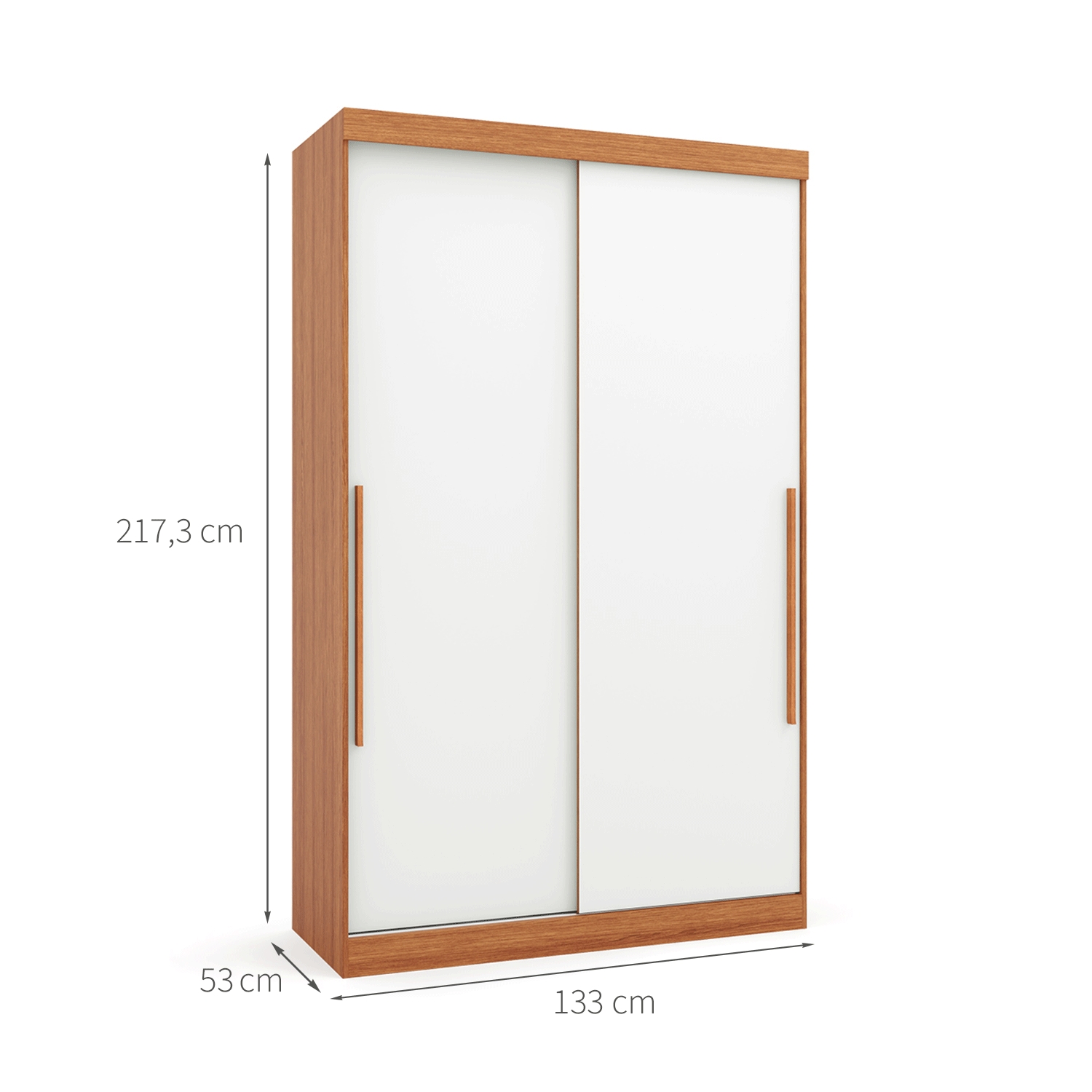 Guarda-Roupa Modulado Gênova 2 Portas 2 Gavetas Freijó e Off White