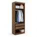 Guarda-Roupa Modulado Gênova 2 Portas 2 Gavetas Ipê Wood e Grafite