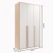 Guarda-Roupa Modulado Raven 3 Portas 3 Gavetas Branco e Nature