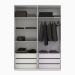 Guarda-Roupa Modulado Raven 4 Portas 3 Gavetas Branco e Nature
