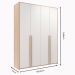 Guarda-Roupa Modulado Raven 4 Portas 3 Gavetas Branco e Nature