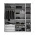 Guarda-Roupa Modulado Raven 5 Portas 3 Cinza e Nogueira