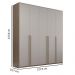 Guarda-Roupa Modulado Raven 5 Portas 3 Cinza e Nogueira