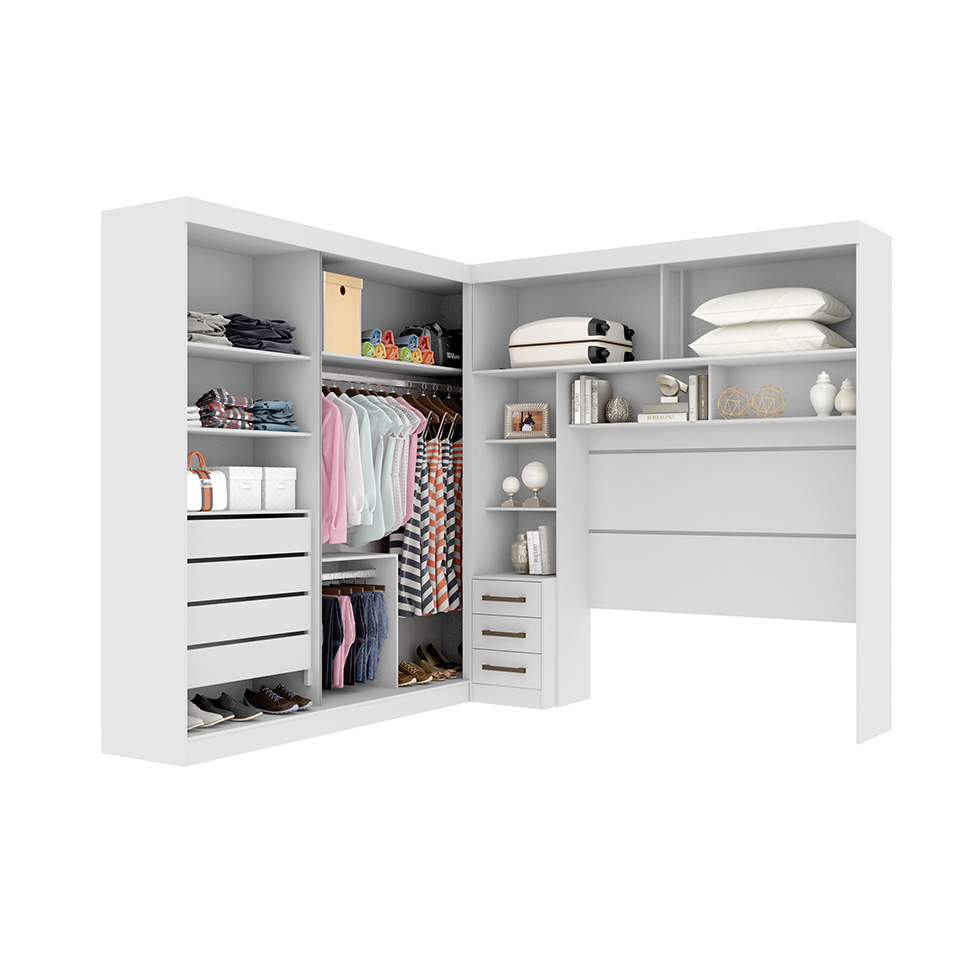 Guarda-Roupa Modulado Sparta New 4 Portas 7 Gavetas Branco