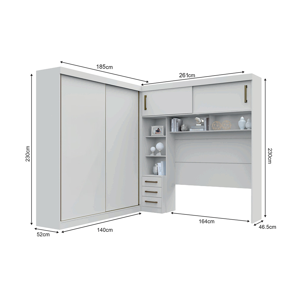 Guarda-Roupa Modulado Sparta New 4 Portas 7 Gavetas Branco