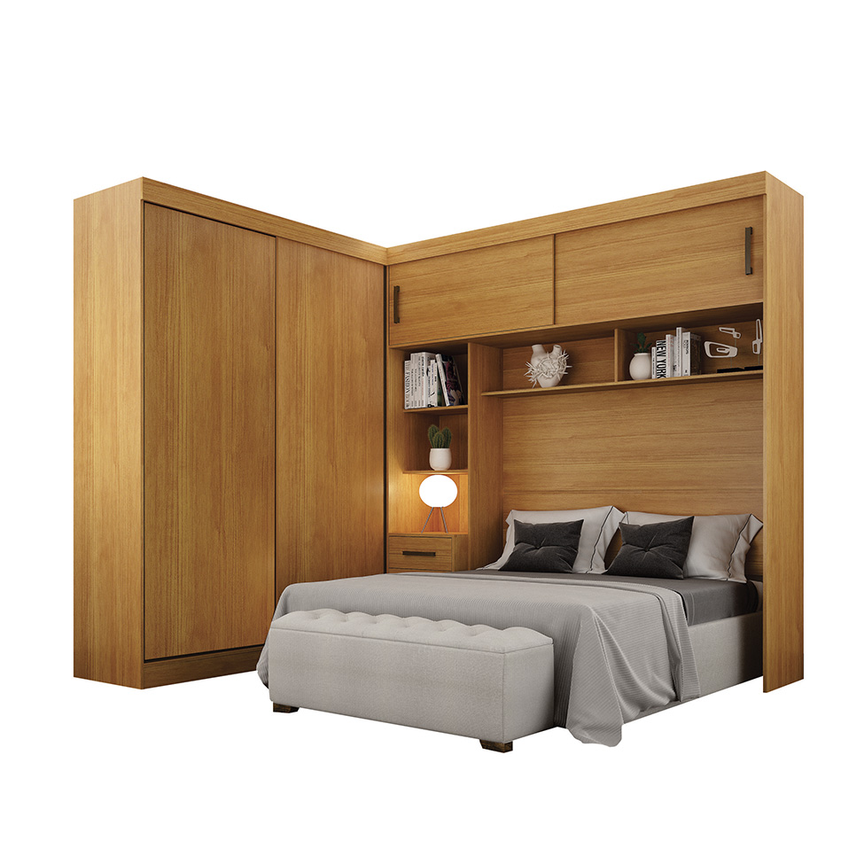 Guarda-Roupa Modulado Sparta New 4 Portas 7 Gavetas Cinamomo
