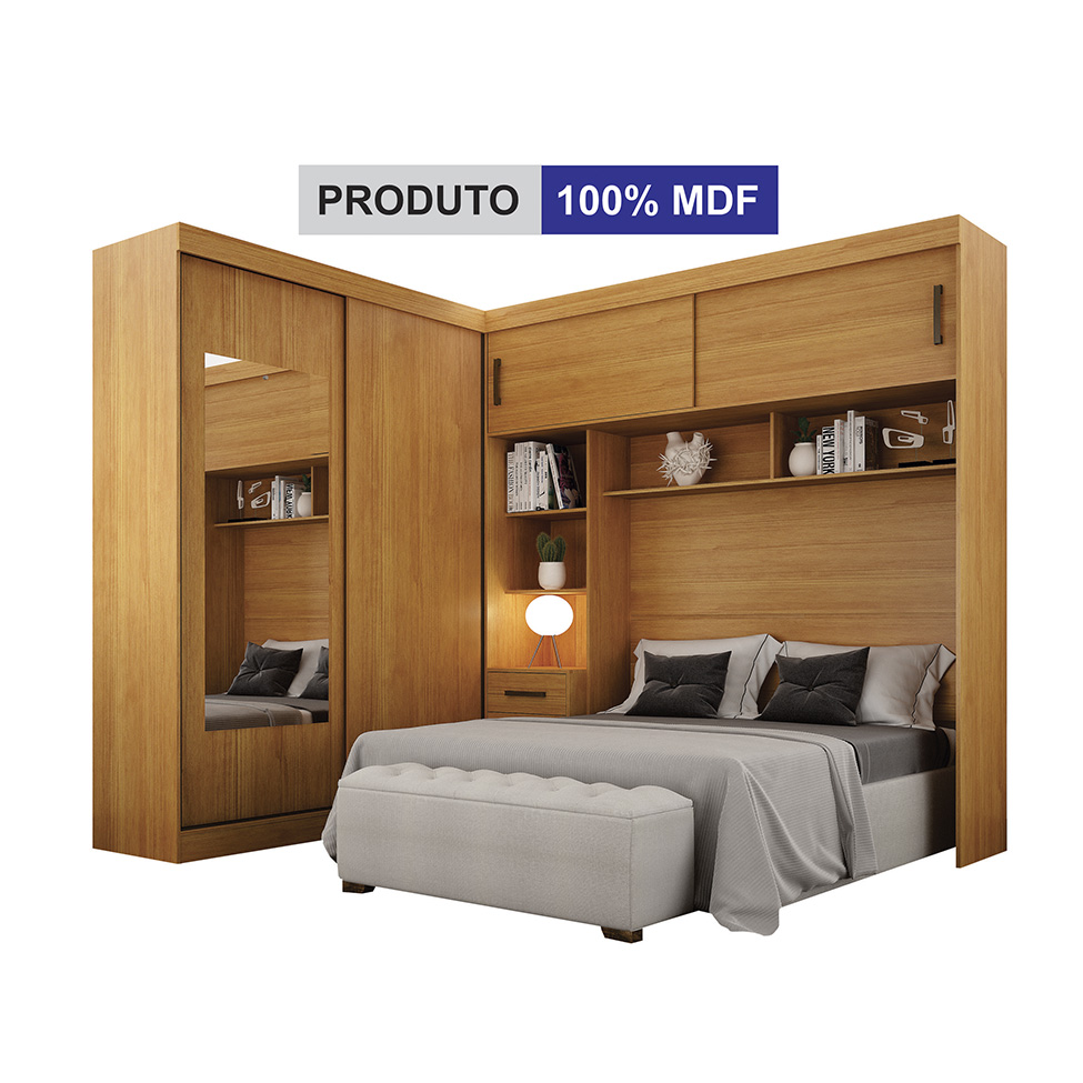 Guarda-Roupa Modulado Sparta New 4 Portas 7 Gavetas Cinamomo
