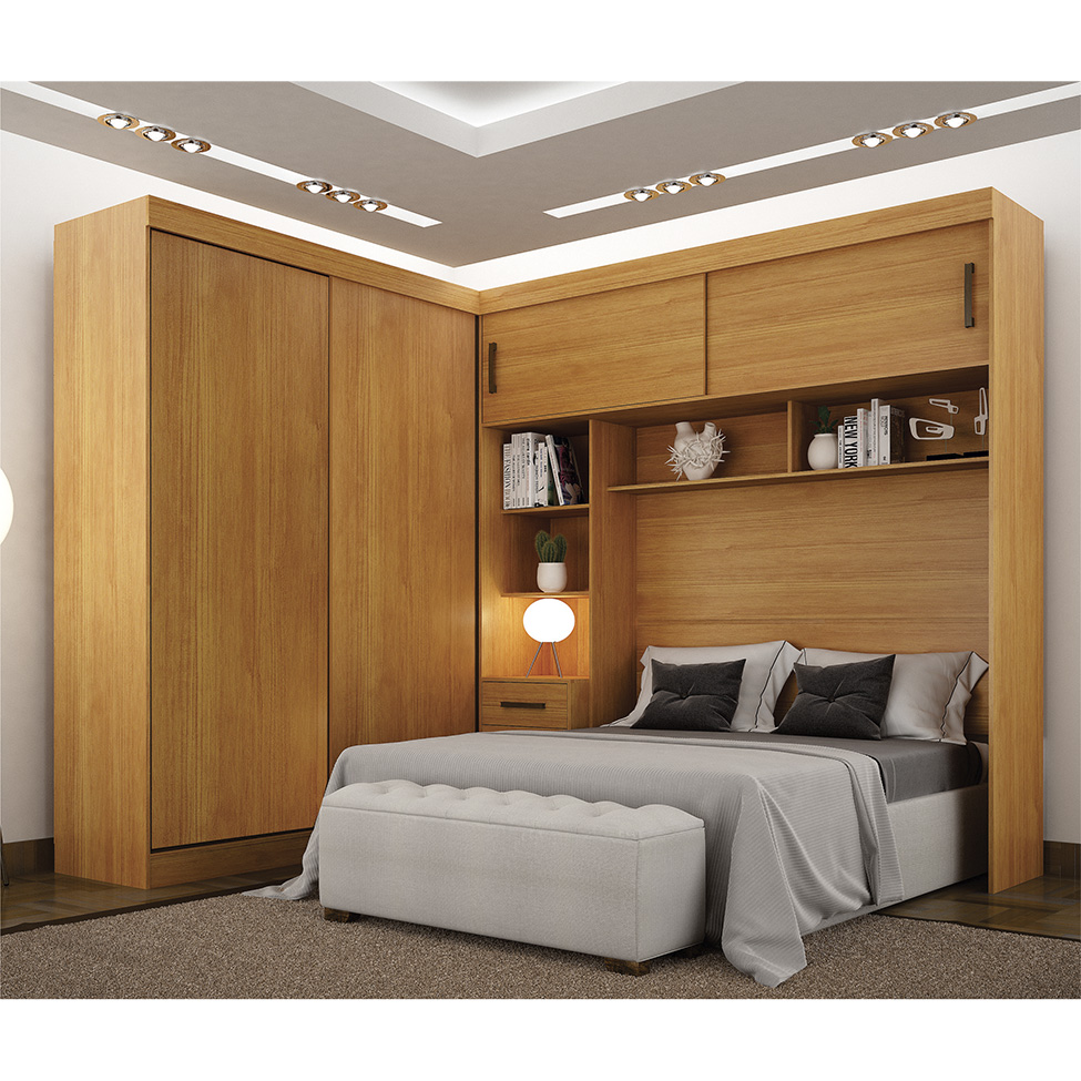 Guarda-Roupa Modulado Sparta New 4 Portas 7 Gavetas Cinamomo