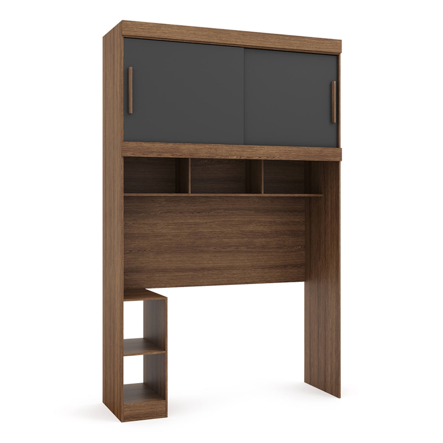 Guarda-Roupa Modulado com Cabeceira Gênova 2 Portas Ypê Wood e Grafite
