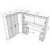 Guarda-Roupa Modulado com Cabeceira Gênova 6 Portas 4 Gavetas Freijó Wood e Off White