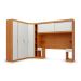 Guarda-Roupa Modulado com Cabeceira Gênova 6 Portas 4 Gavetas Freijó Wood e Off White