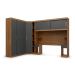 Guarda-Roupa Modulado com Cabeceira Gênova 6 Portas 4 Gavetas Ipê Wood e Grafite