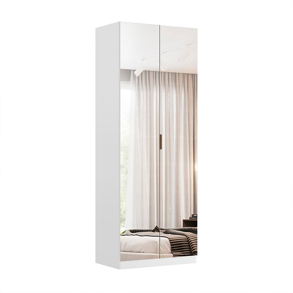 Guarda-Roupa Modulado com Espelho Altezza 2 Portas 3 Gavetas Branco 90 cm