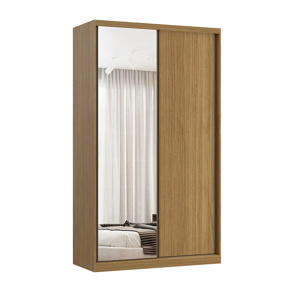 Guarda-Roupa Modulado com Espelho Altezza 2 Portas 3 Gavetas Freijó