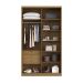 Guarda-Roupa Modulado com Espelho Altezza 2 Portas 3 Gavetas Freijó