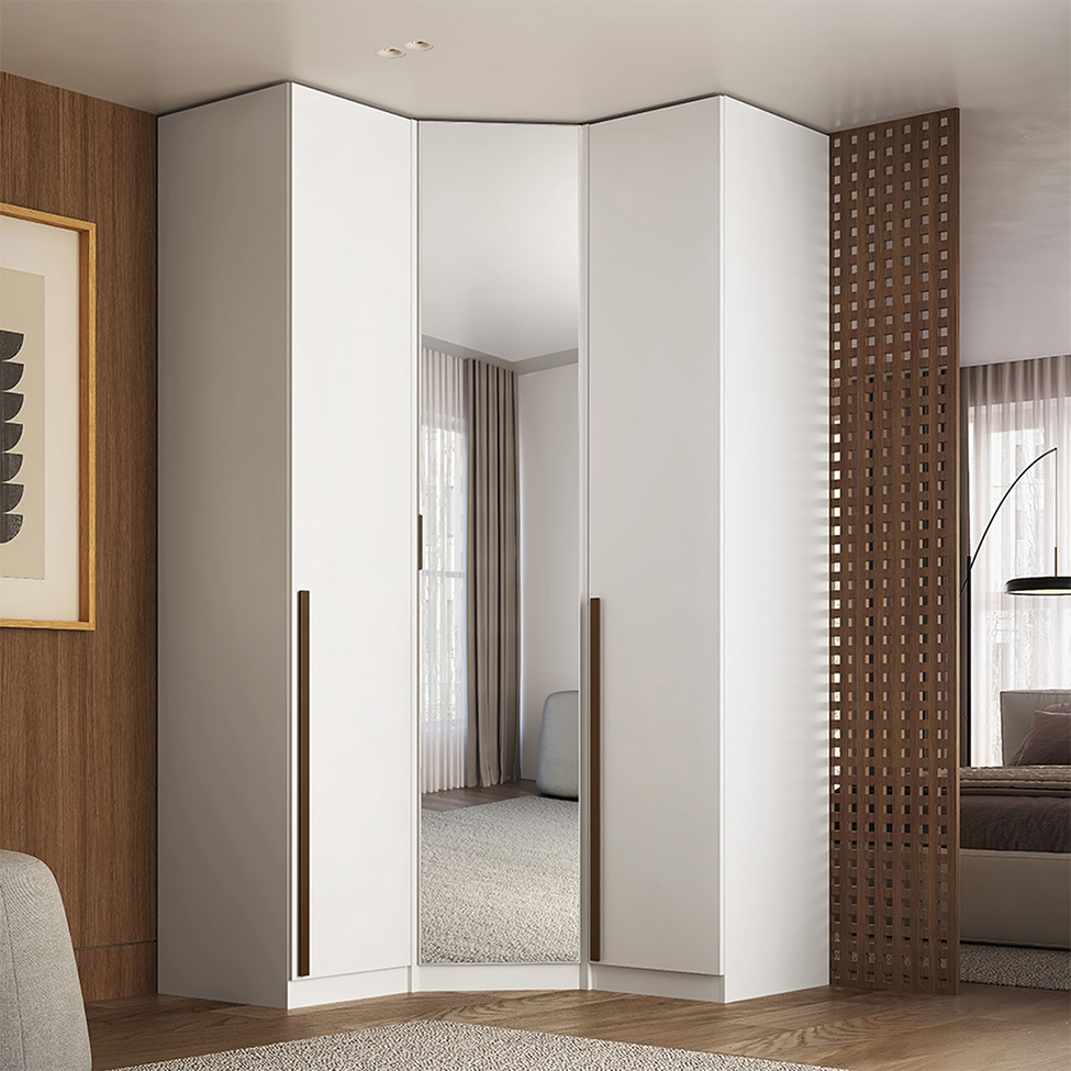 Guarda-Roupa Modulado com Espelho Altezza 3 Portas 3 Gavetas Branco