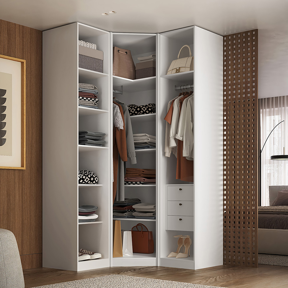 Guarda-Roupa Modulado com Espelho Altezza 3 Portas 3 Gavetas Branco